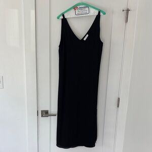 Babaton Black V-Neck Slip Dress